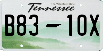 TN license plate B8310X