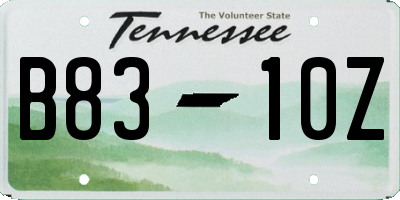 TN license plate B8310Z