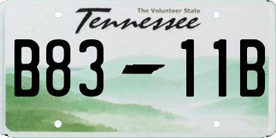 TN license plate B8311B