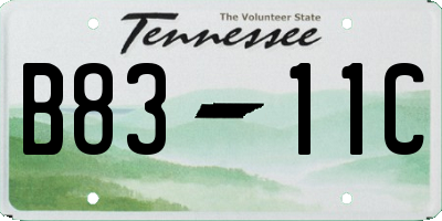 TN license plate B8311C