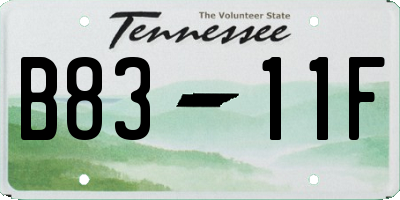 TN license plate B8311F