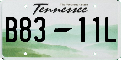 TN license plate B8311L