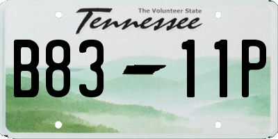 TN license plate B8311P