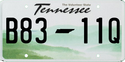 TN license plate B8311Q