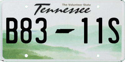 TN license plate B8311S