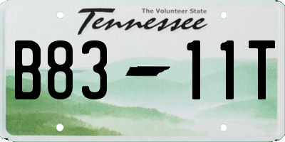 TN license plate B8311T
