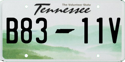 TN license plate B8311V