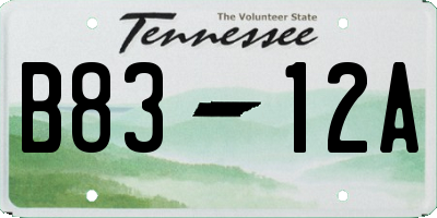 TN license plate B8312A