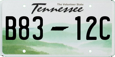 TN license plate B8312C