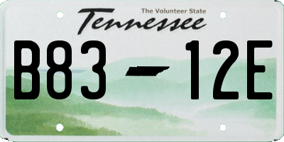 TN license plate B8312E