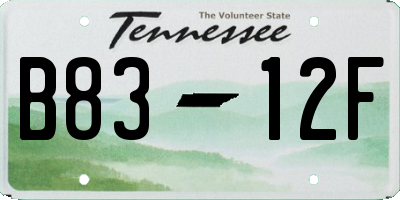 TN license plate B8312F