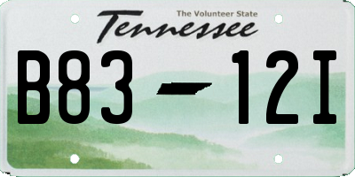 TN license plate B8312I