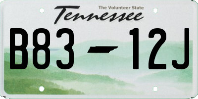 TN license plate B8312J