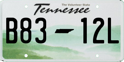 TN license plate B8312L