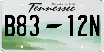 TN license plate B8312N