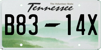 TN license plate B8314X
