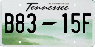 TN license plate B8315F
