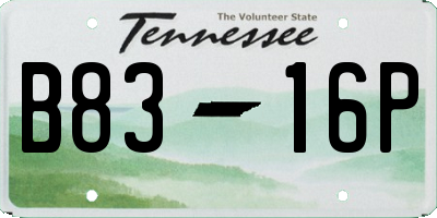 TN license plate B8316P