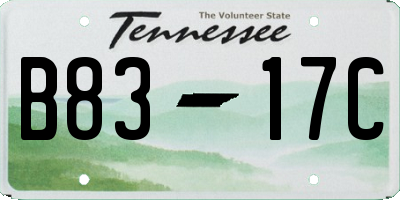 TN license plate B8317C