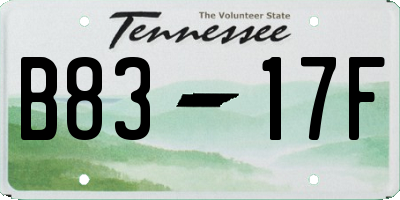 TN license plate B8317F