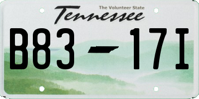 TN license plate B8317I