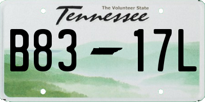 TN license plate B8317L