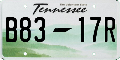 TN license plate B8317R