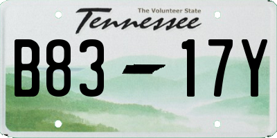 TN license plate B8317Y