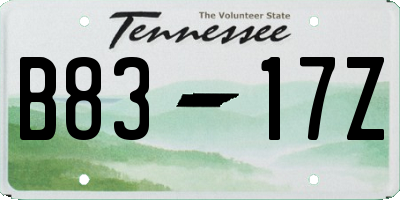 TN license plate B8317Z