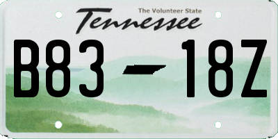 TN license plate B8318Z