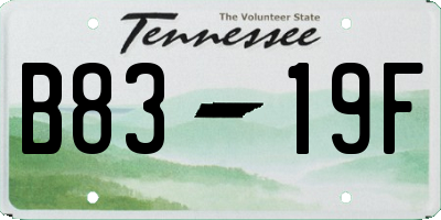 TN license plate B8319F