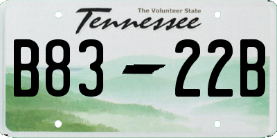 TN license plate B8322B