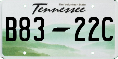 TN license plate B8322C
