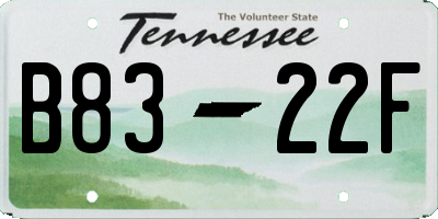 TN license plate B8322F