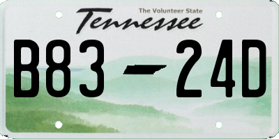 TN license plate B8324D