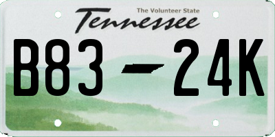 TN license plate B8324K