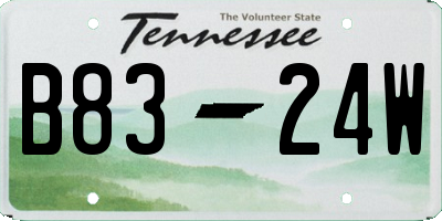TN license plate B8324W