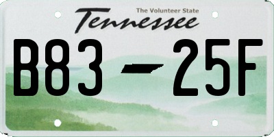 TN license plate B8325F