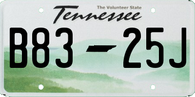 TN license plate B8325J