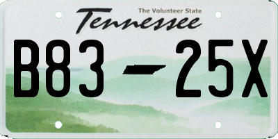 TN license plate B8325X