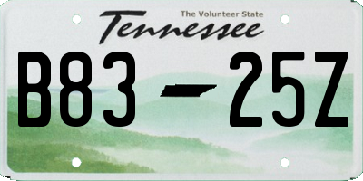 TN license plate B8325Z