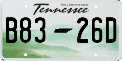 TN license plate B8326D