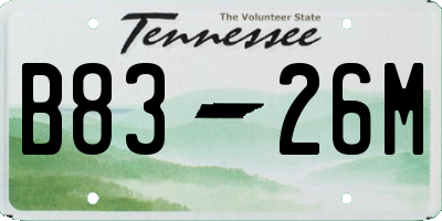 TN license plate B8326M