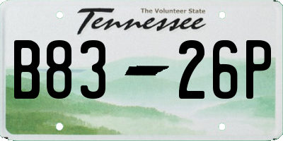TN license plate B8326P