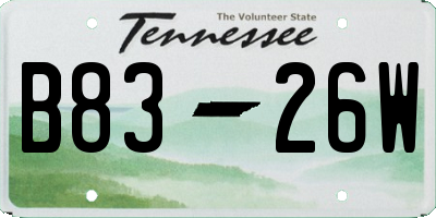TN license plate B8326W