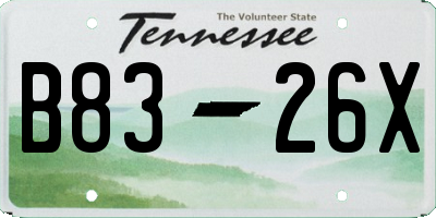 TN license plate B8326X