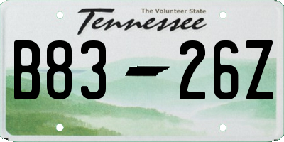 TN license plate B8326Z