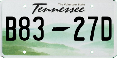 TN license plate B8327D