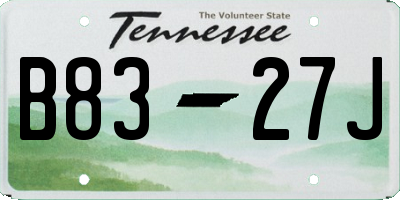 TN license plate B8327J