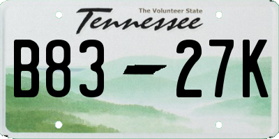 TN license plate B8327K